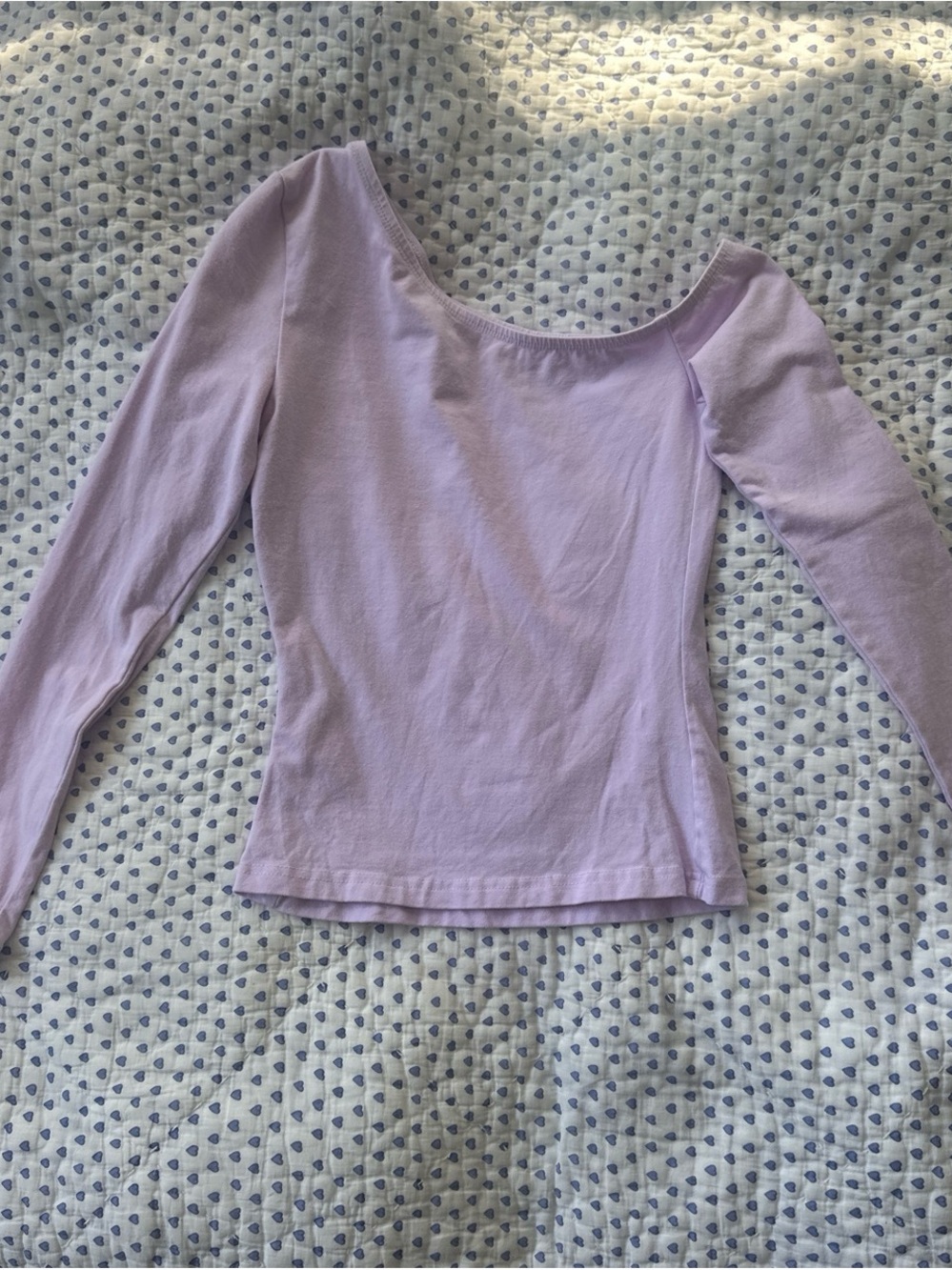 SHEIN Lilac 1 Shoulder Long Sleeve Top